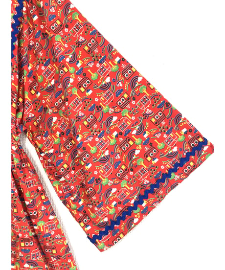 70's house print cotton dress