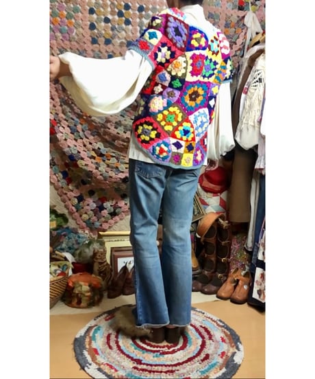 granny square pullover tops
