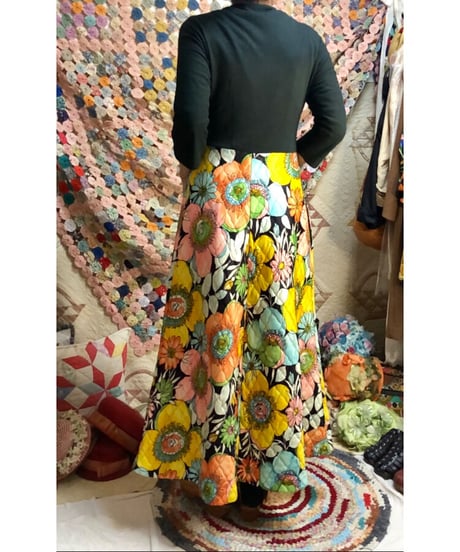 60's flower quilting dress