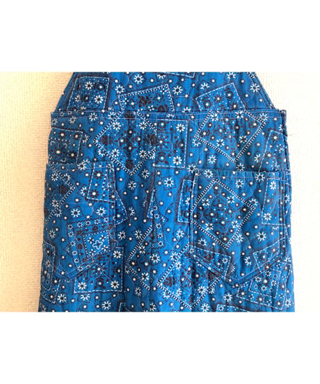 70s bandana print quilting salopette