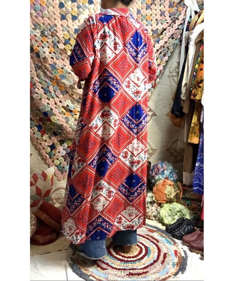 handkerchief patchwork print robe