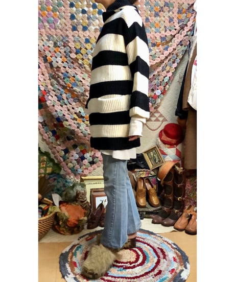 70s stripe hoodie knit