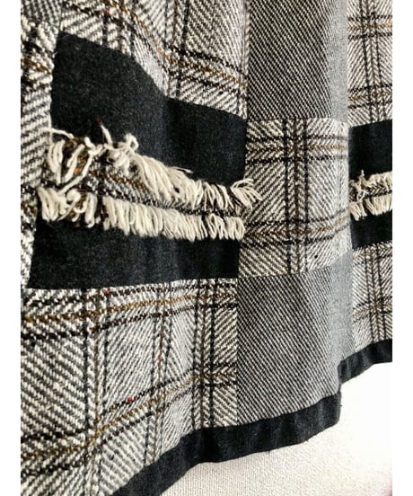patchwork wool skirt