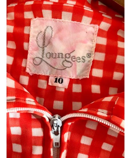 70s checkered polyester dress