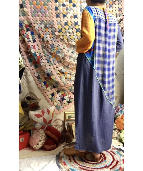 plaid beads rayon dress