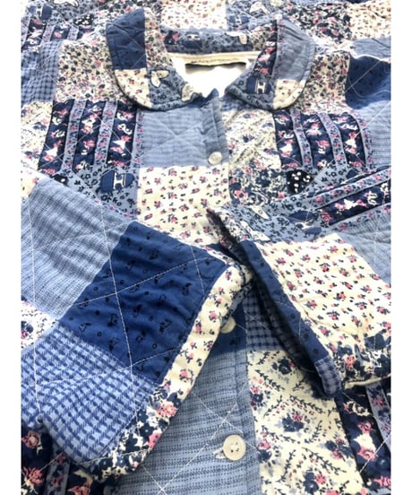 patchwork print quilting coat