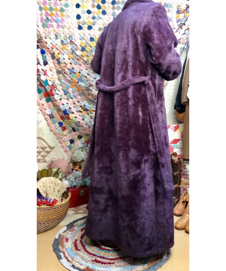 70s fleece eco fur robe