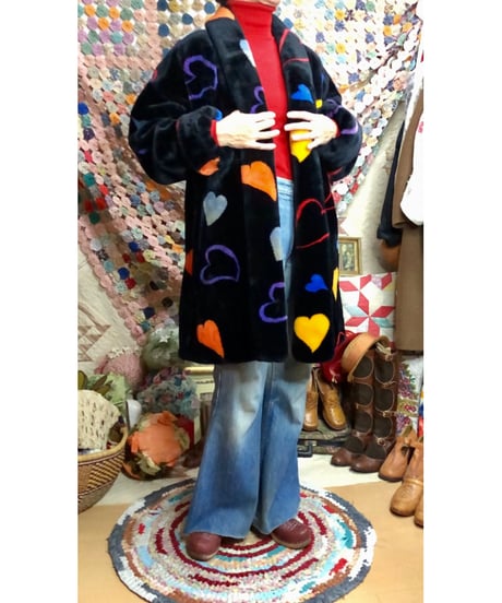 donnybrook faux fur heart motif coat