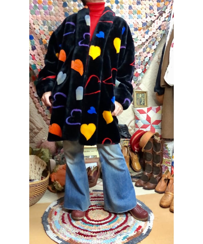 DONNYBROOK Fur Heart コート　USA製 ヴィンテージ donnybrook faux fur heart motif coat | Quilt
