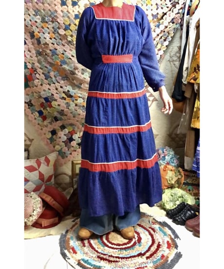 70's polka dots tiered dress