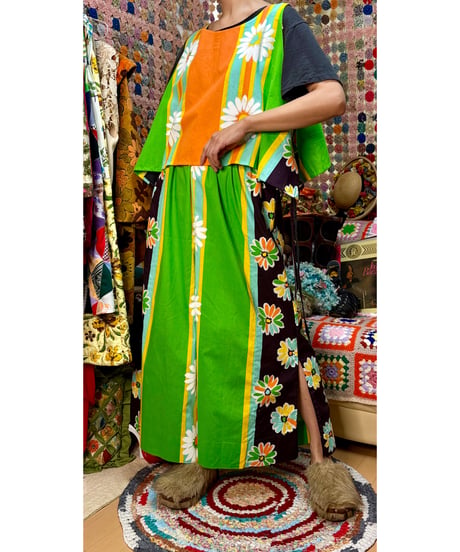70s super wide leg pants 2piece