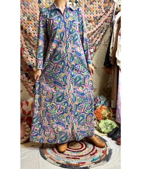 70's paisley dress