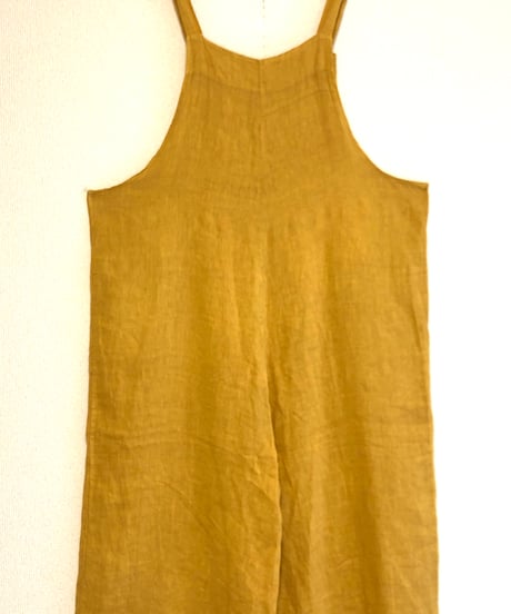 made in italy linen salopette pants