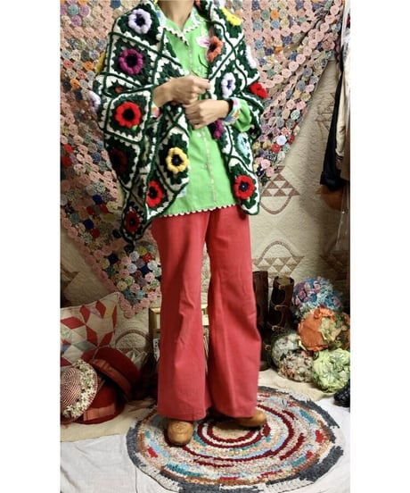3D granny square flower blanket