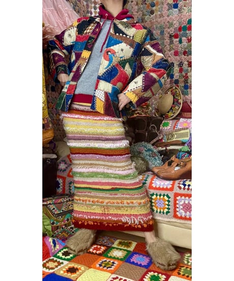 unique crazy quilt print jacket