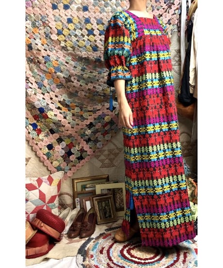 vintage guatemala embroidered one-piece