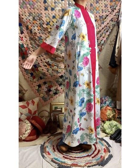 70's flower easy dress