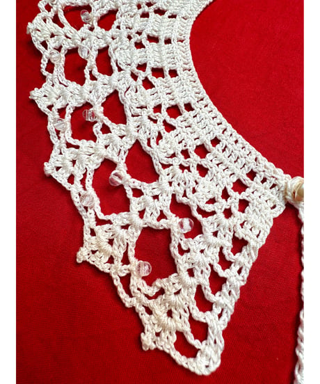 clear beads crochet collar