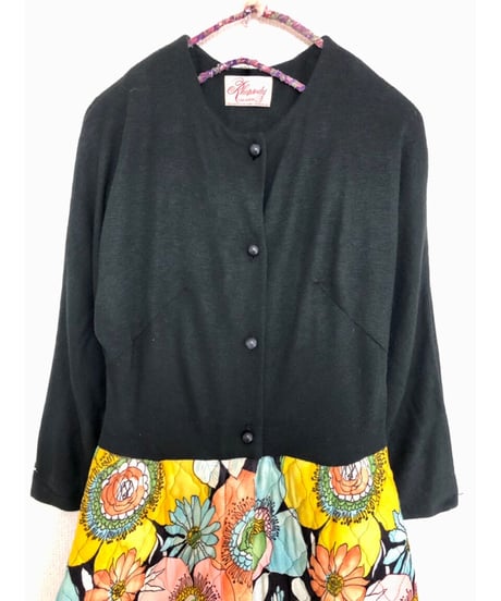 60's flower quilting dress