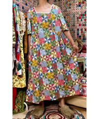 60-70s patchwork print dress
