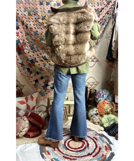 70-80's hansa branta by stearns faux fur down vest