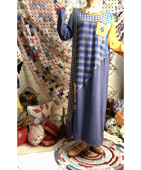 plaid beads rayon dress