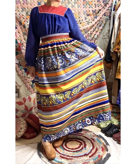 60's psychedelic pattern maxi skirt