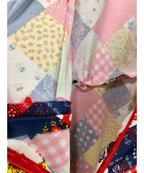 70's patchwork print dress