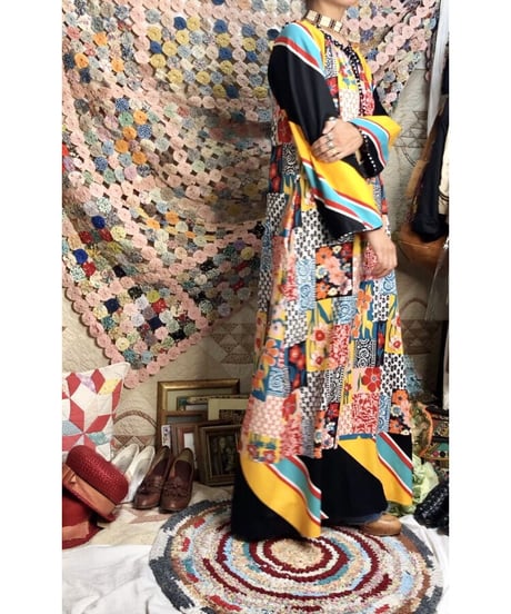 1960-70's patchwork print one-piece