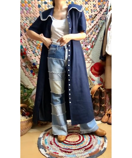 sailor collar linen dress