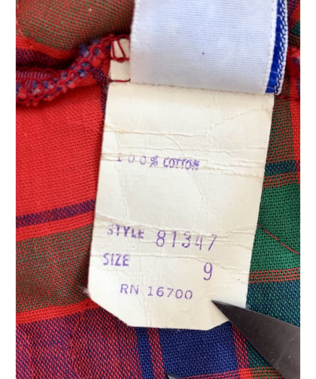 60s quilting plaid wrap skirt