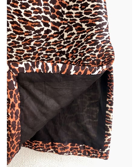 70s quilting leopard skirt