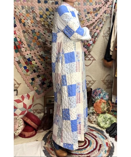patchwork print quilting coat