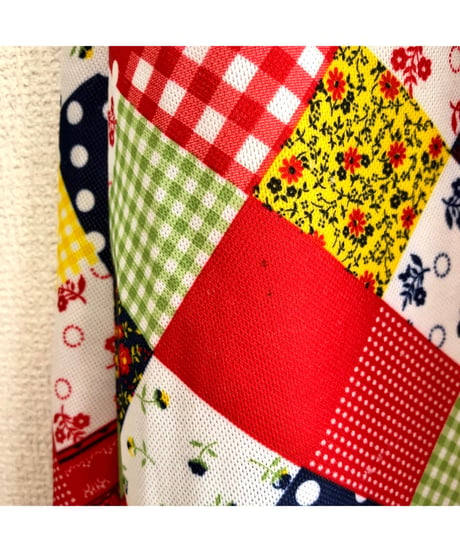 70's patchwork print dress