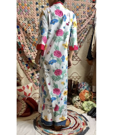 70's flower easy dress