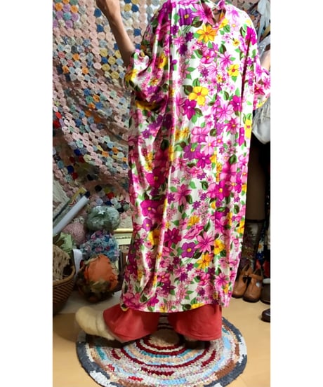 70s flower easy dress