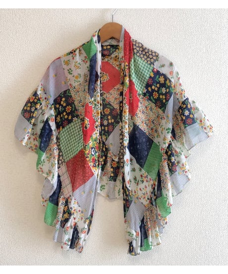 70s patchwork print dress