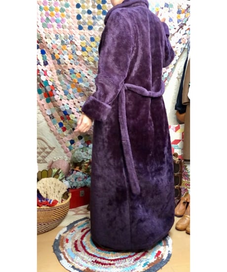 70s fleece eco fur robe