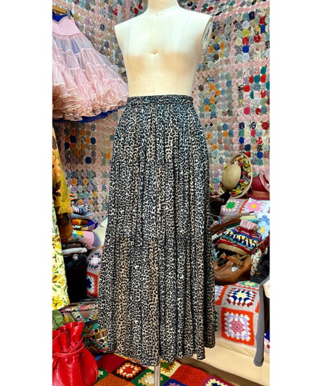80s leopard tiered skirt
