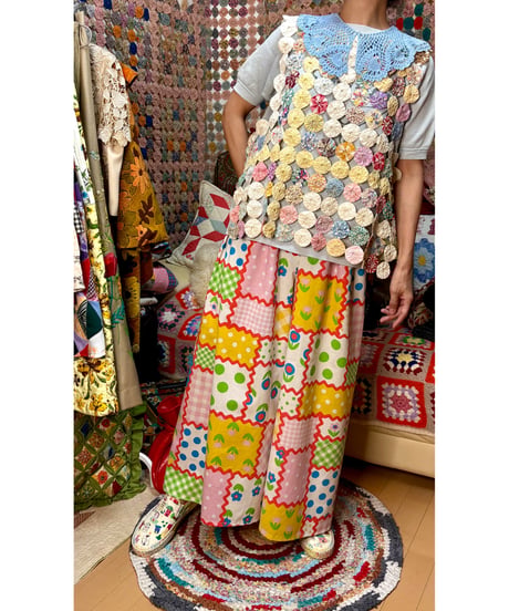 super wide leg pants（70s fabric）