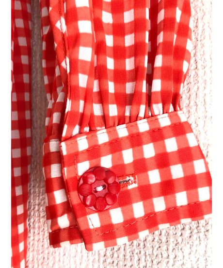 70s checkered polyester dress