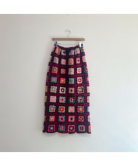 granny square skirt burgundy