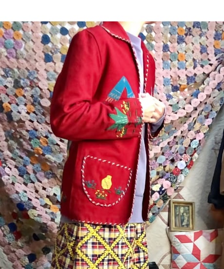 50s mexican wool patch jacket