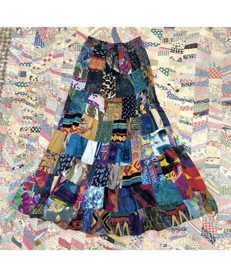 indian  rayon patchwork skirt