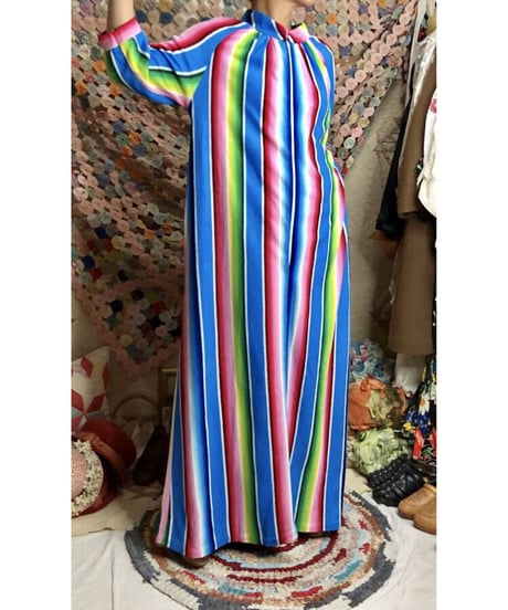 70s multicolored stripe dress