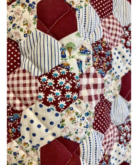 70s  patchwork print quilting skirt