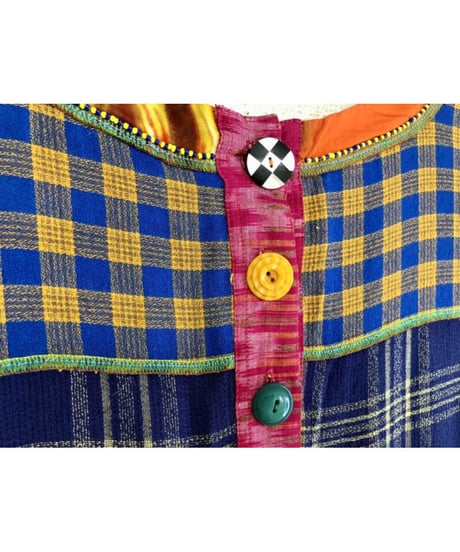 plaid beads rayon dress