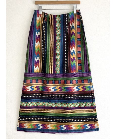 native pattern print maxi skirt