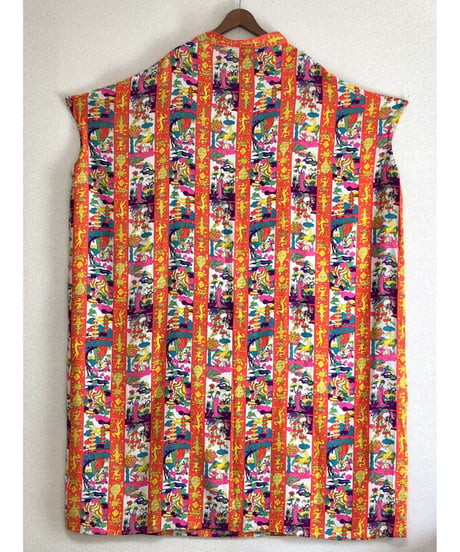 60s oriental print dress