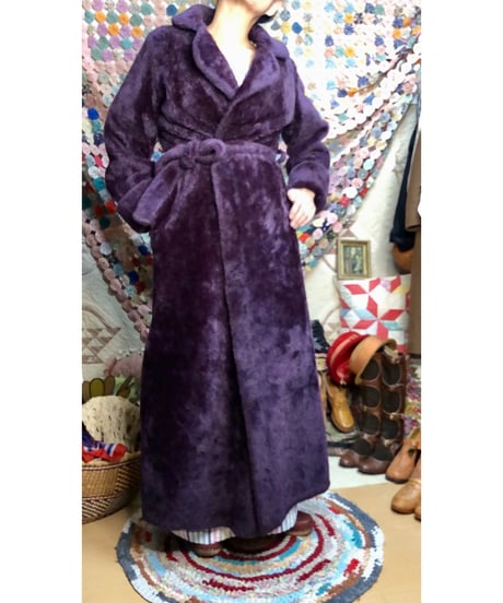 70s fleece eco fur robe